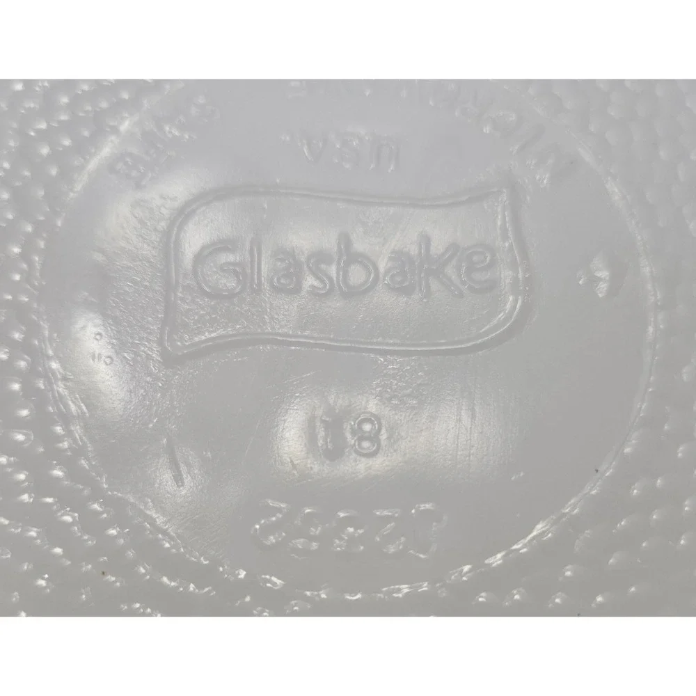 VINTAGE  GlasBake Milk‎ Glass  Divided Bake Serving Dish J-2352  12